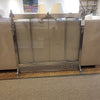 Stainless Steel Fireplace Screen with Glass Doors w/ Floral Motif