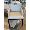 SET of 6 Custom White Embossed Leather Dining Chairs (Inc. 2 Arm Chairs)