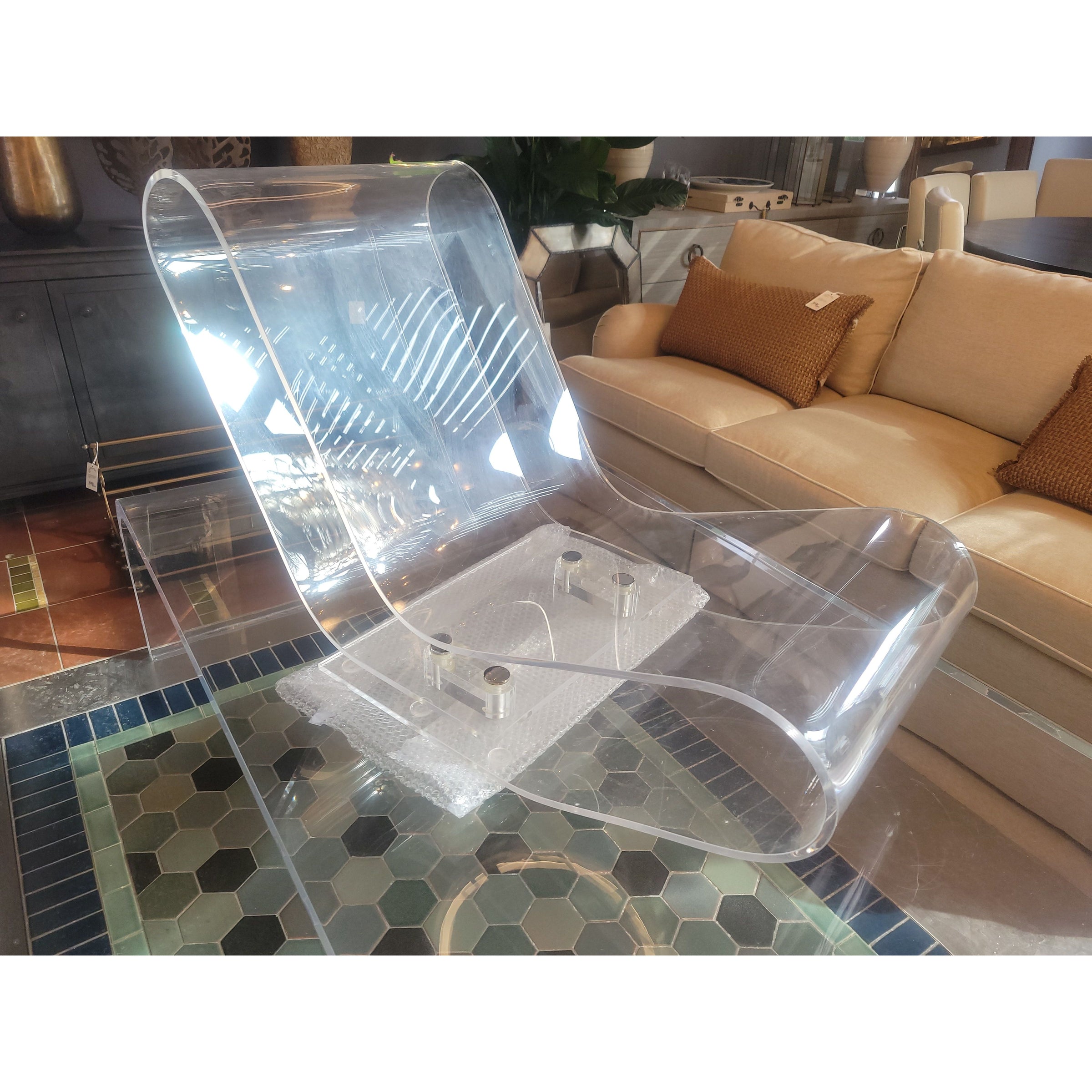 Clear Acrylic Lounge Chair Attrib. to Kartel (AS IS) - colletteconsignment.com