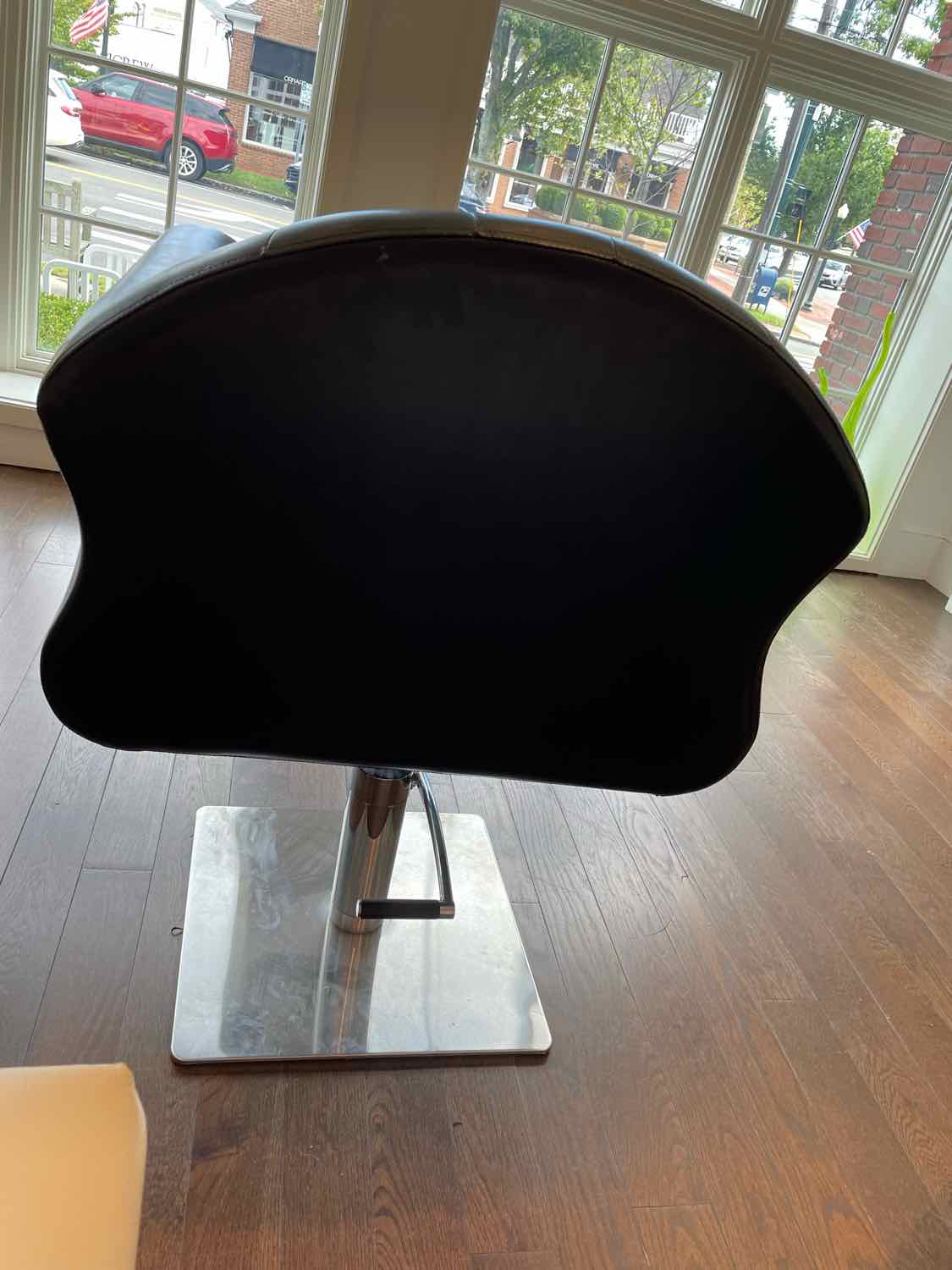Chesterfield Leather & Nailheads Adjustable Salon Styling Chair on Metal Base