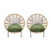 PAIR of Wicker Lounge Chairs w/ Holly Hunt Fabric Cushions