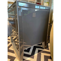 PAIR of Gray Glass 2-Drawer Nightstands Attrib. to Arhaus