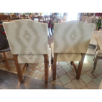 Set of 4 IKAT Upholstered Wood Dining Chairs (AS IS) - colletteconsignment.com