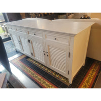White Wood Country Sideboard w/ 4 Doors & 4 Drawers