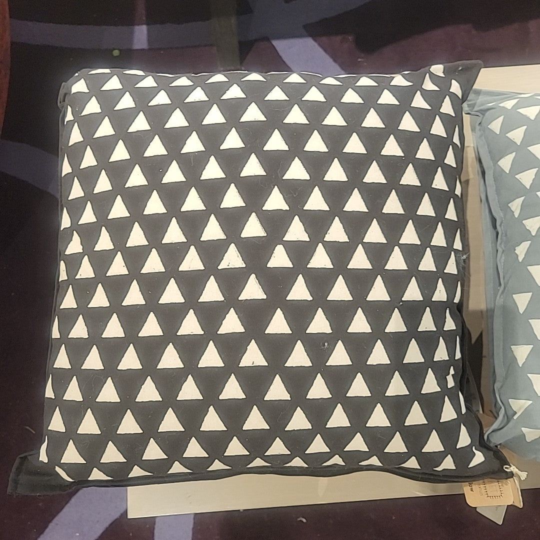 Black Triangle Print Square Pillow