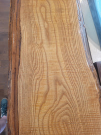 Live Edge Wood Slab Bar Height Console Table on Black Metal Legs