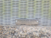 PAIR of Gray Wicker & Teak Westport Chaise Lounge by Kingsley Bate (AS IS)
