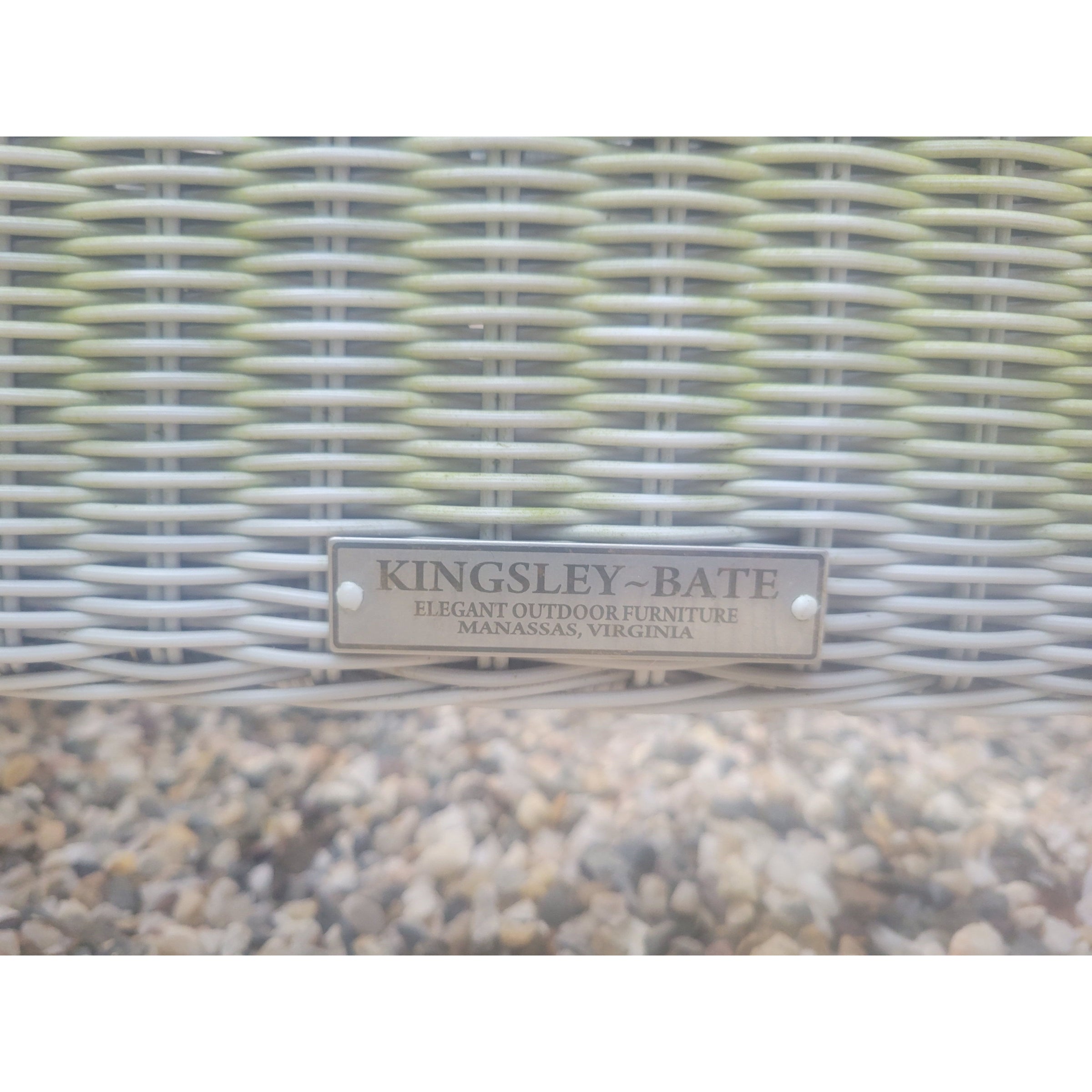 PAIR of Gray Wicker & Teak Westport Chaise Lounge by Kingsley Bate (AS IS)