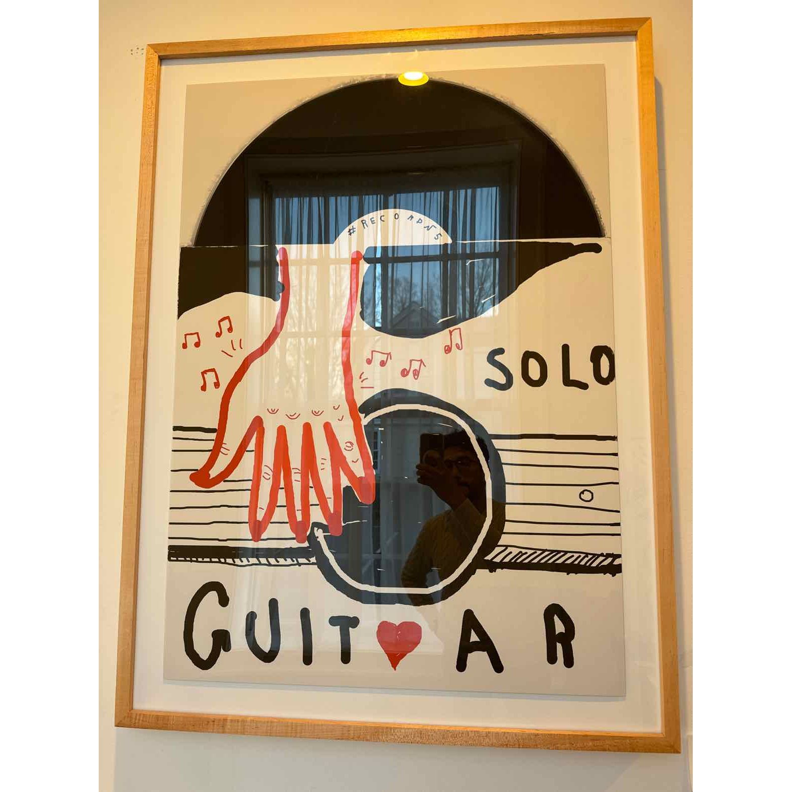 'Guitar Solo' Printed on Watercolor Paper w/ Natural Maple Framing as part of a