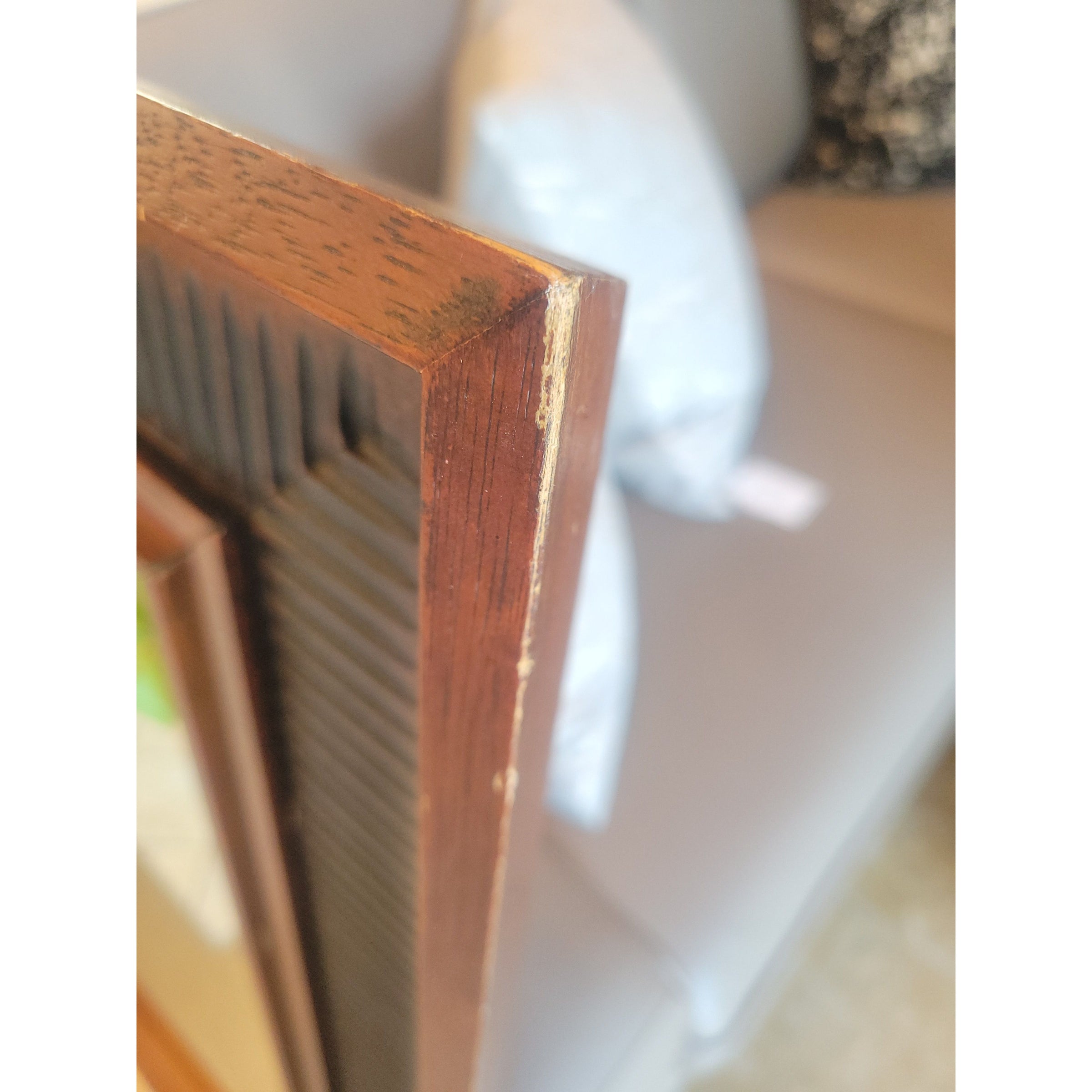 Fluted Wood Wall Mirror w/ Beveled Glass