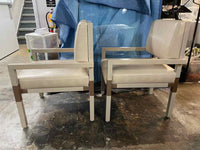 SET of 10 Leather & Brass Dining Chairs by Antoine Proulx for Dennis Miller