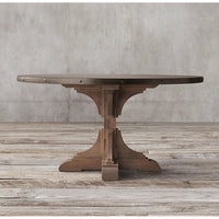 Round Reclaimed Pine & Zinc Trestle Dining Table by RH