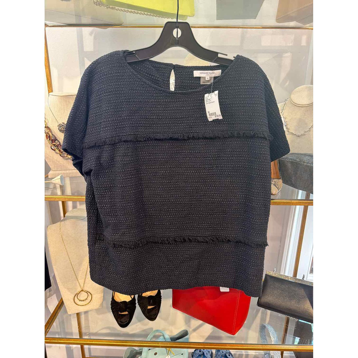 Gerald Darel Size 38 Black Blouse