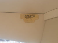 Leather Flare Dining Table w/ Crystal Glass Lazy Susan by Giorgetti (AS IS)
