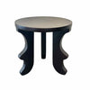 9V3UDFLP - Black Wood Side Table w/ Wavy Legs