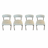 SET of 4 'Remy' Upholstered Dining Chairs on Pewter Legs by MG&BW (AS IS) - colletteconsignment.com