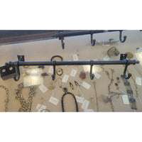 Wall-Mounted Iron Coat Rack Bar w/ 4 Hooks - colletteconsignment.com