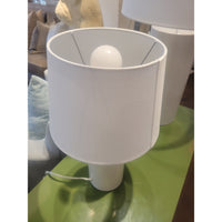 Small White Textured Ceramic Table Lamp w/ Shade