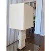 PAIR of Shagreen & Brass Trim Table Lamps w/ Linen Shades by Kessler