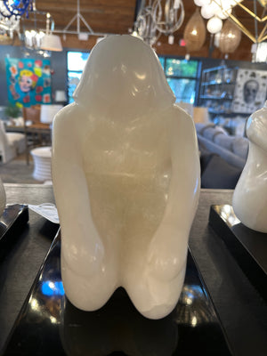 'Seated Woman' Alabaster Sculpture by Robert Hooke