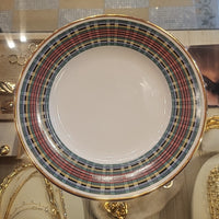 Tartan Glazed Ceramic Plate