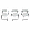 SET of 3 'Also' White Polymer Bar Stools by Keilhauer
