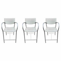 SET of 3 'Also' White Polymer Bar Stools by Keilhauer