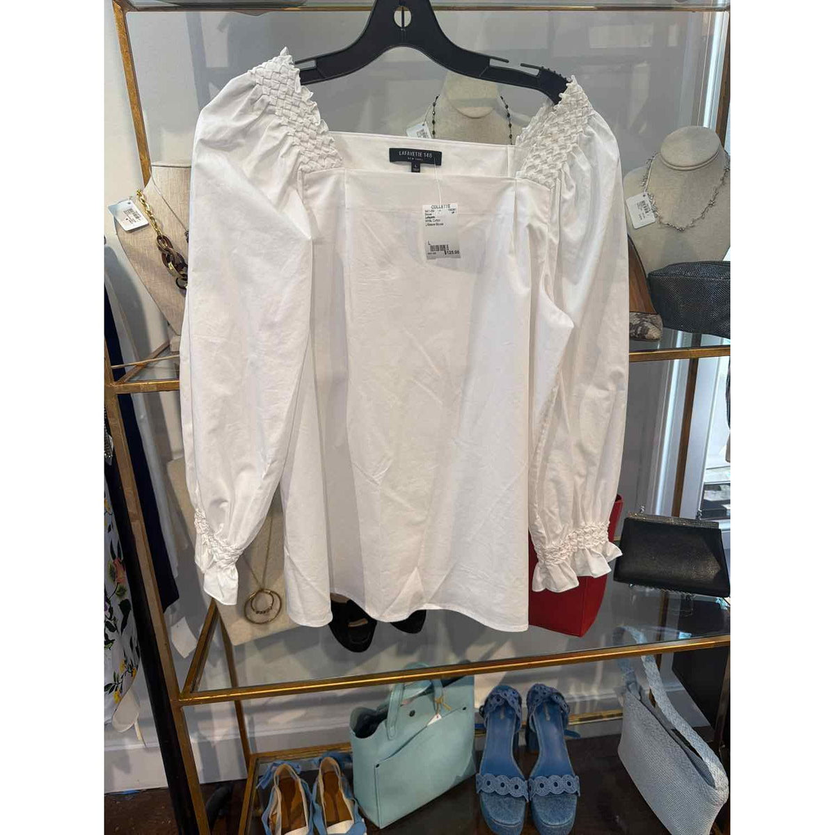 Lafayette Size L White Blouse
