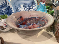 Painted Gray Decorative Ceramic Bowl