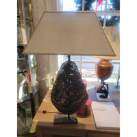 Vintage Brutalist Metal Teardrop Shape Table Lamp