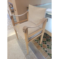 SET of 8 Montauk Linen & Suede Chaise Dining Chairs by Temps Libre