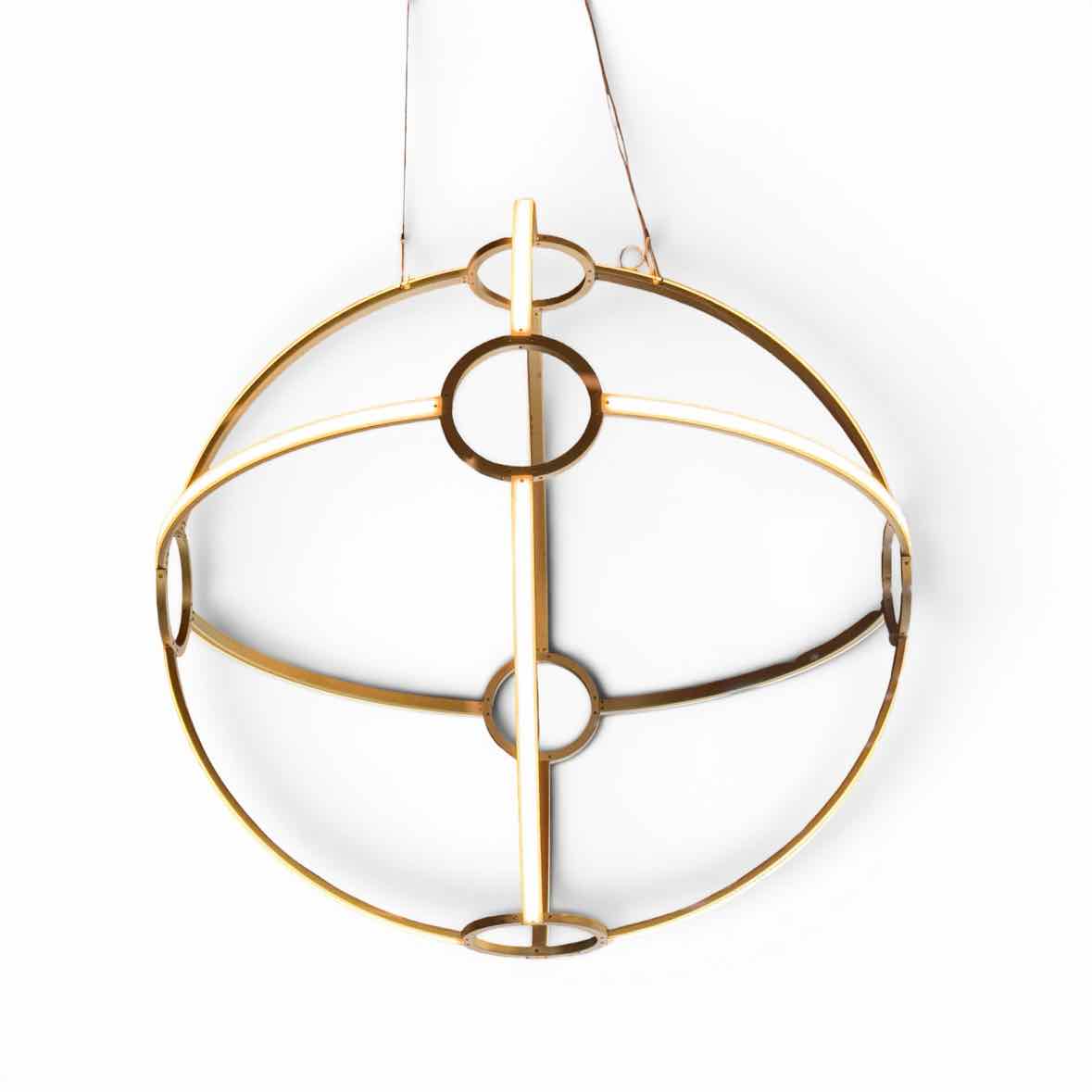 Ona Ethereal Orb LED & Brass Chandelier by Peter Straka for Kaia