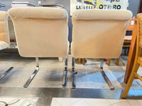 SET of 8 Wool Mohair Cantilever Dining Chairs by Pace (AS IS)