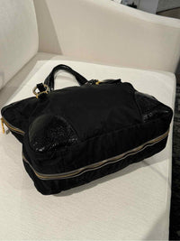 Women's Prada Exspandable Black Satchel w/Gold Hardware