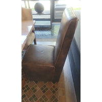PAIR of Distressed Leather Dinning Chairs by ABC