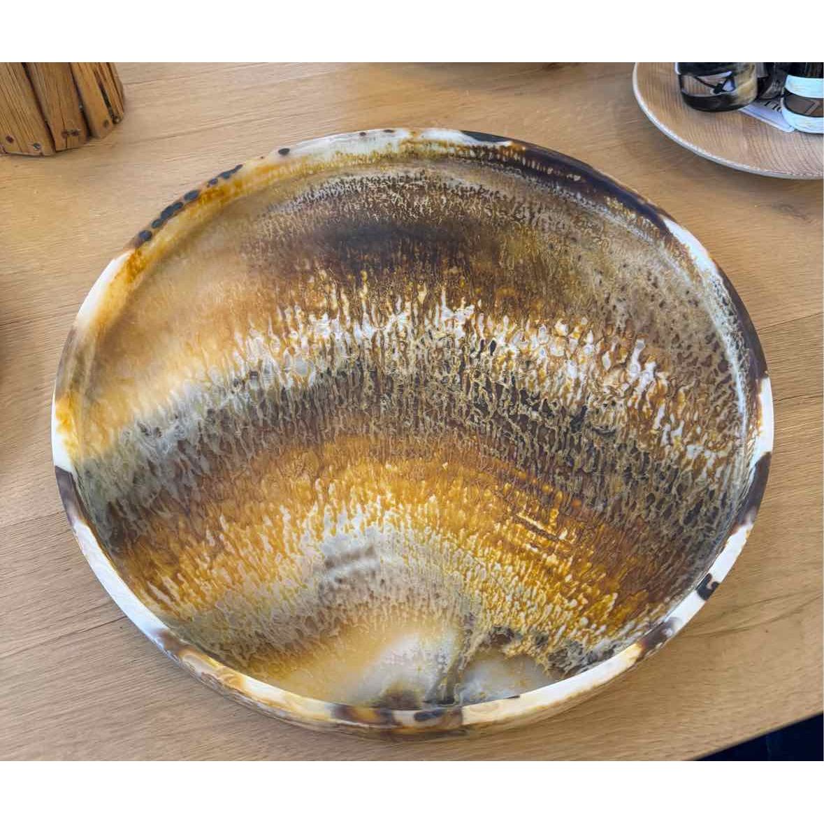 Tortoise Shell Pattern Round Tray