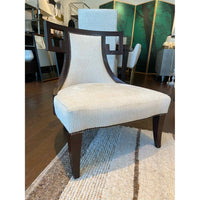 Leather Back Greek Key Lounge Chair by Thomas Pheasant for Baker (AS IS)