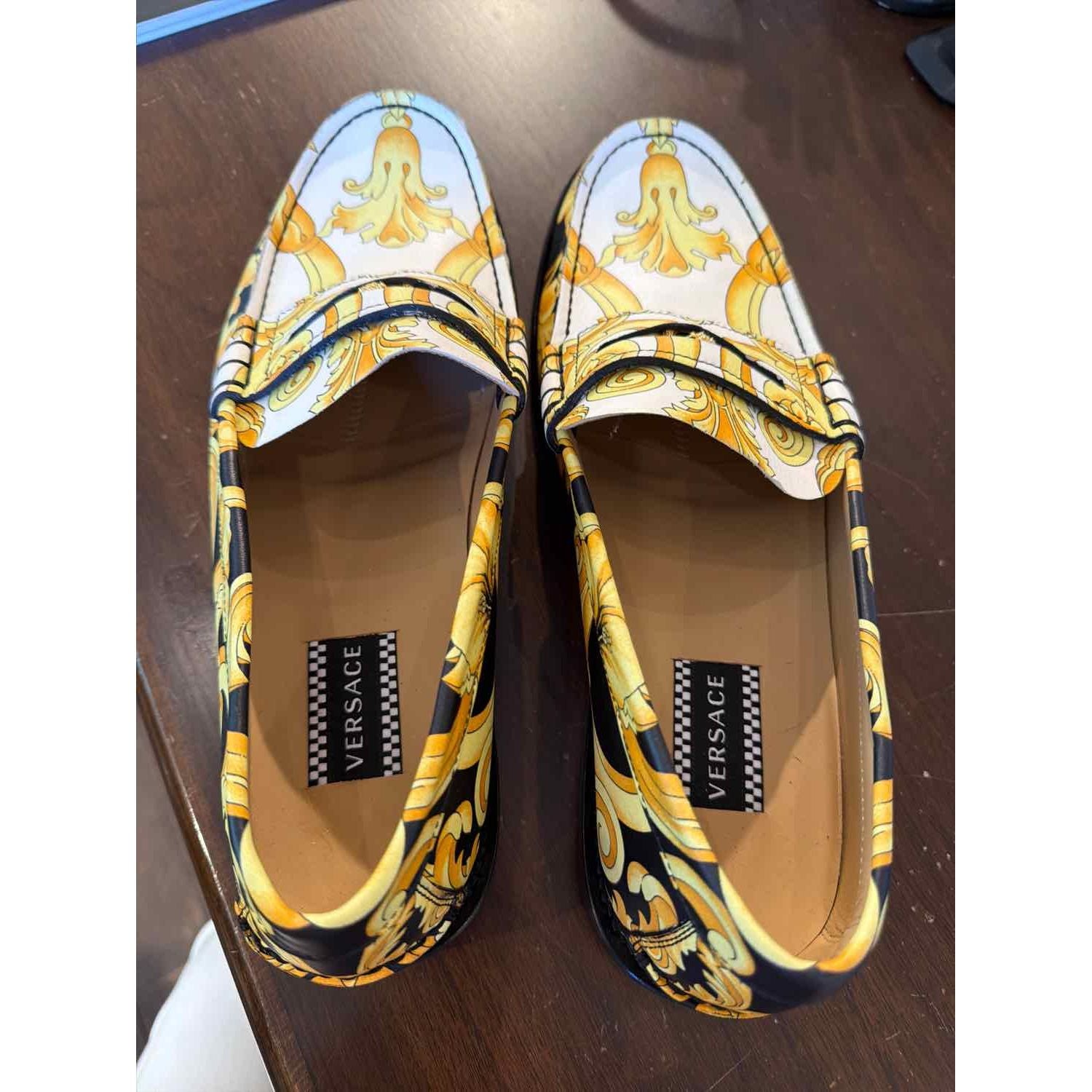 Shoe Size 42 Versace Multi-Brown Loafers
