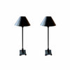 Pair of Black Metal Shaded Table Lamps by RH