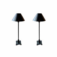 Pair of Black Metal Shaded Table Lamps by RH