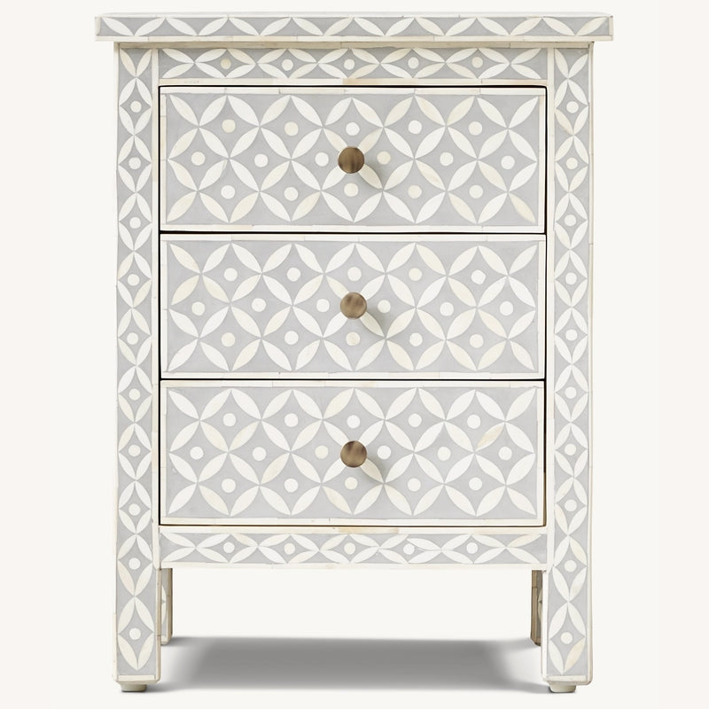 Salma Mosaic Inlay 3-Drawer Side Table by RH