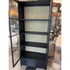 Black Iron Curio Cabinet w/ Blonde Cane Back by Kathy Kuo