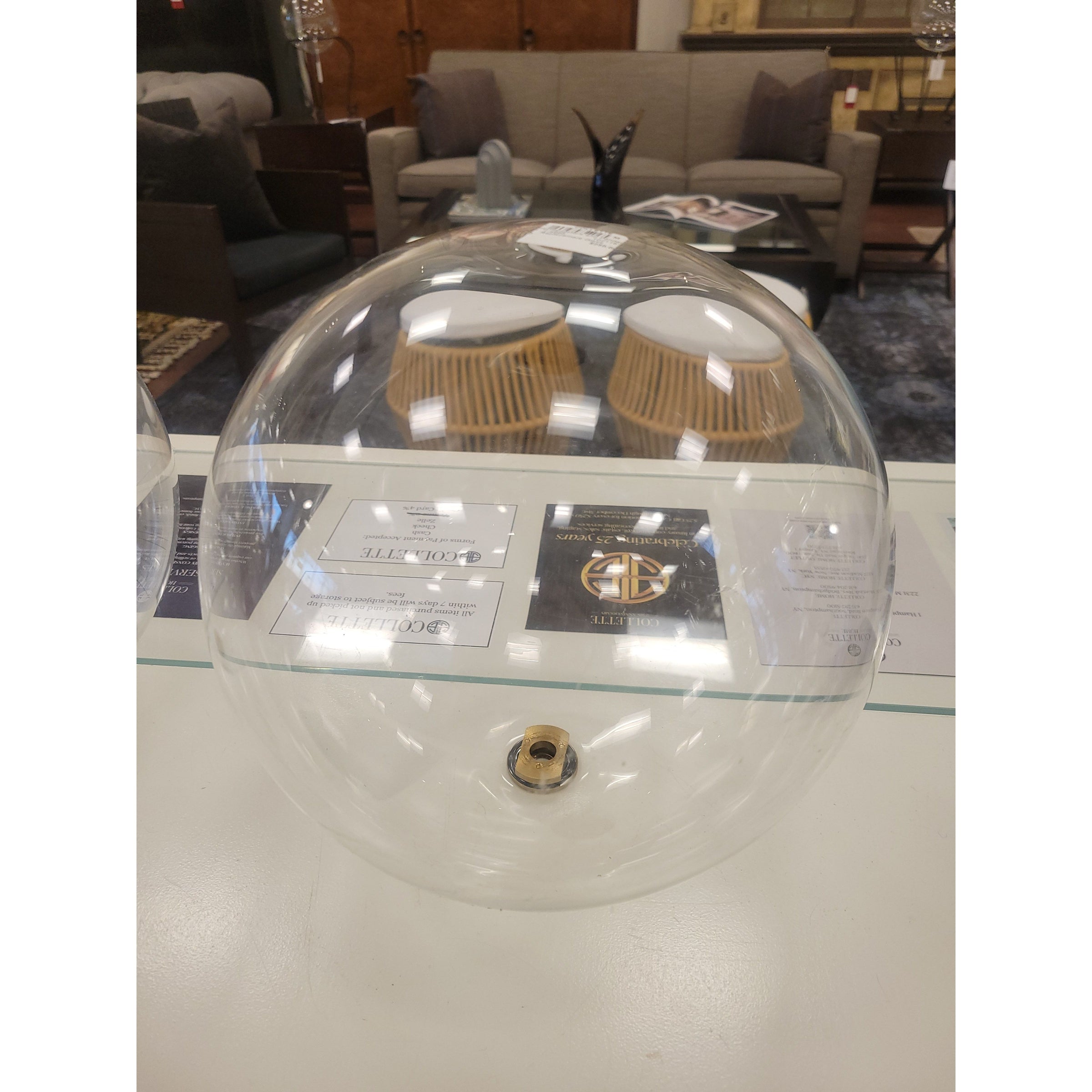 Replacement Glass Globe for Schwung Brass Chandelier - colletteconsignment.com