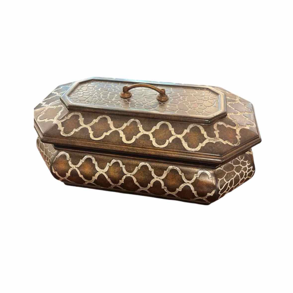 Brown and Silver Wooden Box Lid