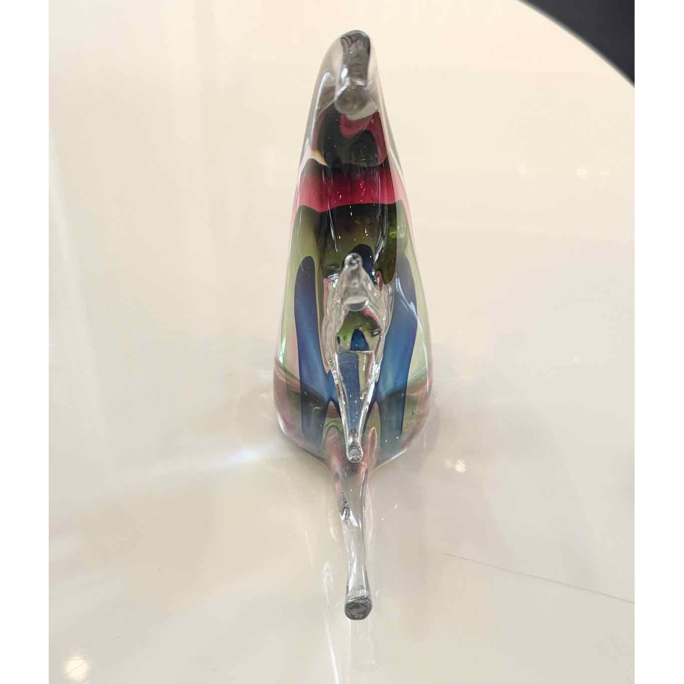 Blue & Green Murano Glass Fish Sculpture