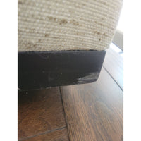 Custom Beige Weave Chaise Lounge on Dark Wood Legs w/ 3 Pillows - AS IS