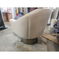 Gray Velvet Dominic Swivel Chair on Brass Base by Worlds Away (AS IS)