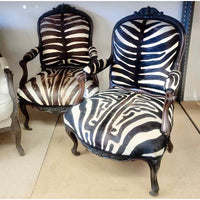 Pair of Zebra Upholstered Armchairs