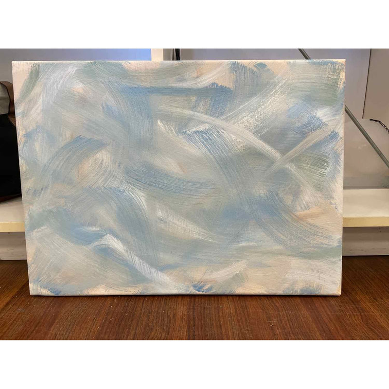 Abstract Blue Painting on Canvas - colletteconsignment.com