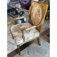 Gold Painted Arm Chair w/ Chinoiserie Upholstery